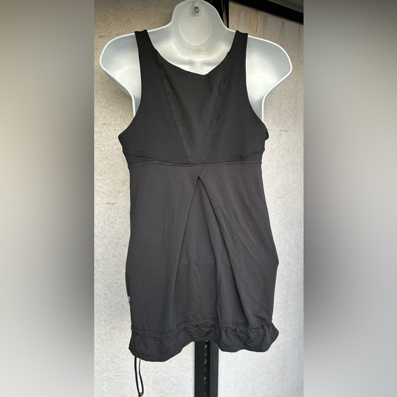 LULULEMON Ta Ta Topper Womens 8 Black Loose Tank Luxtreme Mesh Silverescent Yoga - Picture 4 of 9